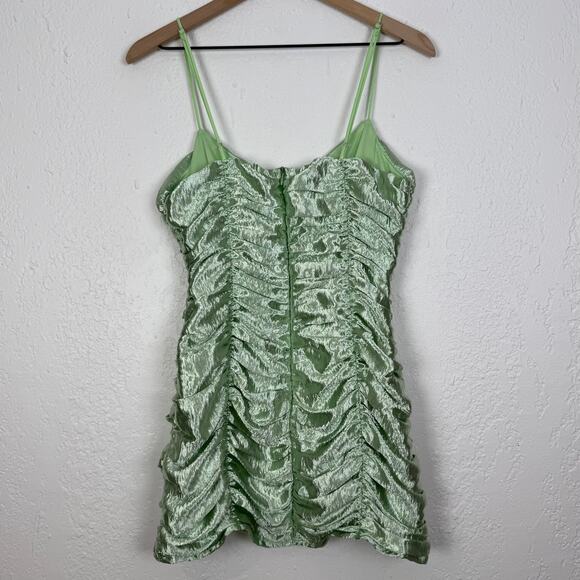 Lucy in the Sky Cara Satin Ruched Mini Dress Size Medium - Picture 3 of 5